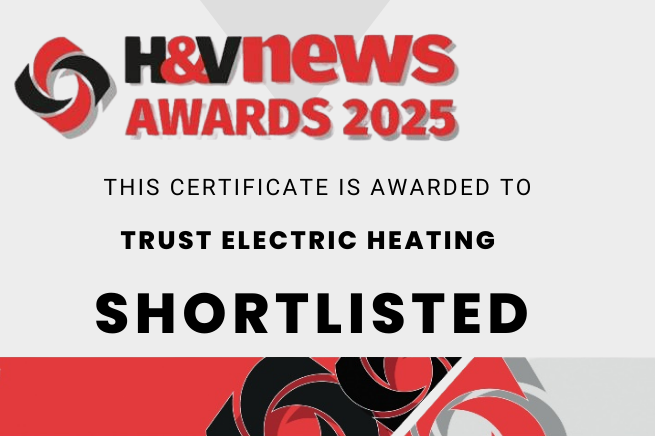 Trust Electric Heating Celebrates Three Shortlistings at the H&V News Awards 2025