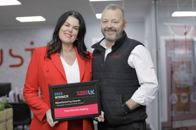 Trust Electric Heating Wins Business Transformation Award at the 2025 Manufacturing Awards